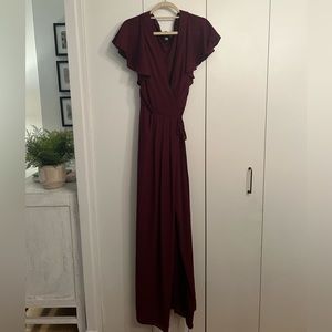 David’s Bridal Bridesmaid Dress - Wine, size 12